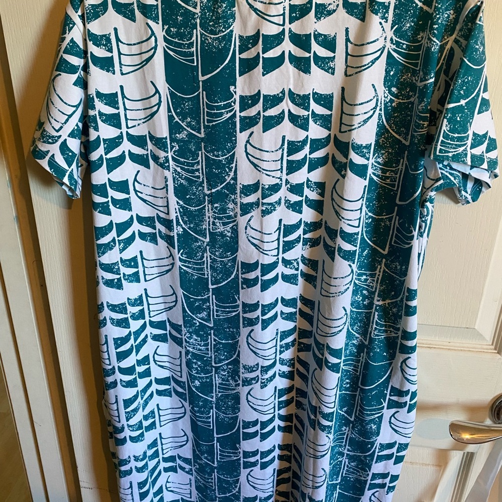 Teal Patterned Women's Mini Dress